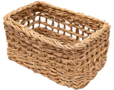Arthur Cameron – Dharla Handwoven Rectangular Seagrass Storage Basket – Artisanal Decorative Organiser Tray for Living Room, Bedroom, Kitchen, or Bathroom (Small)