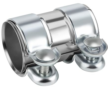 Abrazadera de Tubo de Escape 55mm Abrazadera de Banda de Escape | Acero Inoxidable Abrazadera Union Escape para Moto Coche(Ø 55 mm/L: 95 mm)