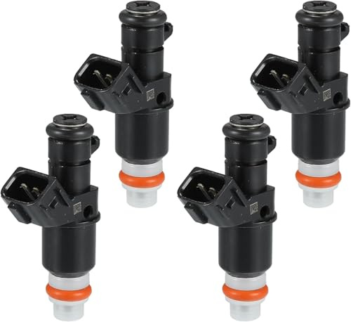 Aputoxz No.16450-RNA-A01 Fuel Injector for Honda Civic 06-11 1.8L, Honda Fit 09-13 1.5L, Engine Fuel Injection Nozzle, Durable Rubber O-Ring, 4 Pack Black