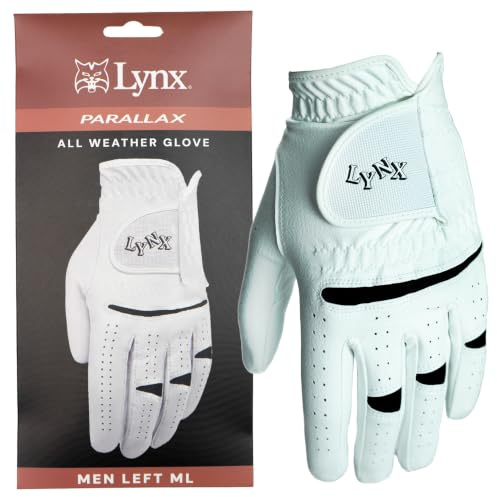 Lynx Men’s Parallax Left Hand Golf Glove, Breathable Performance Fit for All Weather, For Right-Handed Golfers (Sizes Small - XLarge)