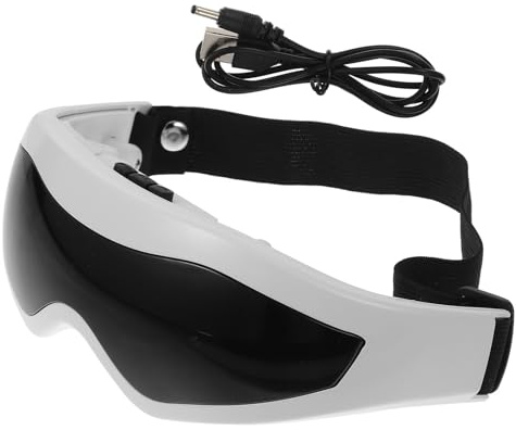 MAGICLULU Dispositivo Masaje Ocular Eléctrico Compacto con Vibración Multifrecuencia y Compresa Caliente Cuidado Electrónico para Aliviar Fatiga Visual Portátil y Recargable USB