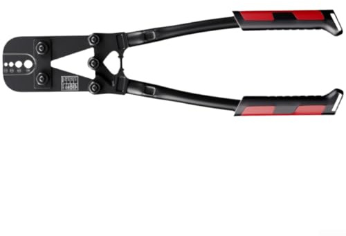 Pinza crimpatrice resistente per cavi metallici, 8 forme con 4 matrici, strumento per cavi in acciaio al carbonio per manicotti rotondi in alluminio, lunghezza 39 cm, rosso