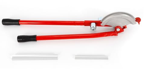 Qurib Handbieger für 15 mm und 22 mm Rohre 90° Biegewinkel aus Aluminium Rohrbiegezange mit Ergonomischem Rutschfestem Griff für Kupferrohre Eisenrohre Aluminiumrohre Silber Rot