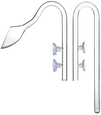 JARDLI Glas Lily Pipe Inflow & Violet Outflow - Wasserpflanzen Aquascaping (13mm für 12/16mm Schläuche)