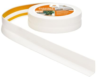 Quest Weichsockelleiste PVC 32x23 mm selbstklebend - Weiß, 10 m | Flexible Knickleiste & Abschlussleiste, für Küche, Bad & Wohnraum, Montage ohne Bohren, schmutzabweisend