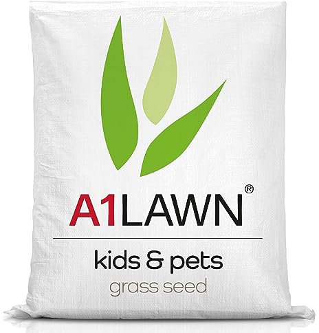 A1 Lawn – Kids and Pets Grass Seed, A1 Lawn Grass Seed for Kids and Pets – Establish New Lawn, Over-Seeding and Patch Repair, (AMPRO25)