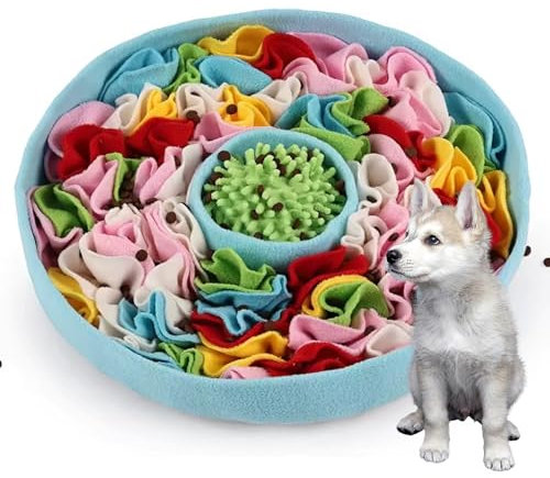 ROY Schnüffelteppich für Hunde – Interaktiver Schnüffelmatte zur Futter-Suche – Intelligenzspielzeug für Hunde – Fördert langsames Fressen & mentale Stimulation – Waschbar, rutschfest, farbenfroh