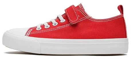 Xinran & Shengli Zapatos de Tela para Niños y Niñas, Unisex, para Caminar, Deportivos, de Lona, Tenis, rojo, 36.5 EU