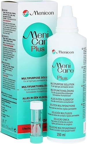 Menicon Menicare Plus RGP Multi-Purpose Contact Lens Cleaner with Hypromellose for Increased Lubrication for Comfort - 360ml