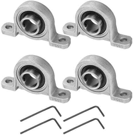 sourcing map 4pcs KP003 Pillow Block Bearings 17mm Bore Bearing Units Zinc Alloy Flange Mounted Bearing Housing, P6(ABEC3)