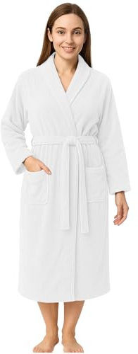 RIVERSIDE Premium 100% Cotton Terry Bathrobe For Women and Men - Soft Towel Robes with Shawl Collar Ajdustable Belt & Pockets