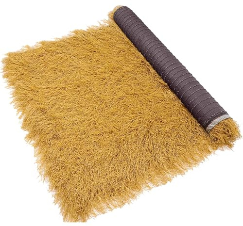 Toit de Chaume Artificiel Mexicain Ignifuge, Rouleau de Toit en Paille Chaume Palapa de Palmier Synthétique pour Cabane Tiki, Jardin Clôture, Terrasse Décoration(Size:1*10m(3.2*32ft),Color:jaune)
