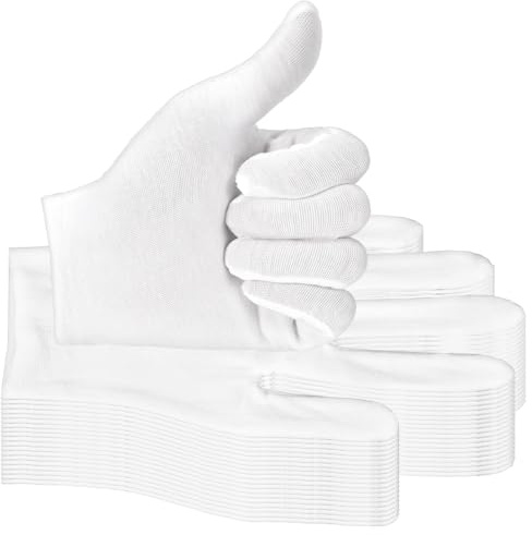 72 Pairs Cotton Gloves, Large Size White Cotton Glove for Men Women Inspection Gloves for Dry Hand Art Handling Coin Jewelry