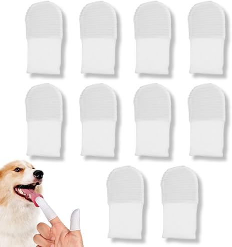 OUDQFCJ 10 Pezzi Spazzolino Denti Cane, Spazzolino per Cani a Dito Riutilizzabile, Spazzolino per Pulizia Denti Cane e Gatto, Anti-Placca per Igiene Orale e Alito Fresco