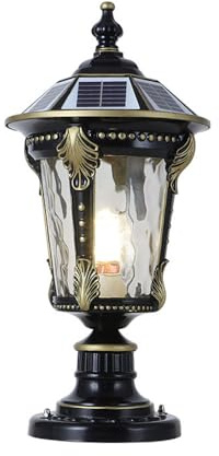 Luci per Pali solari da Esterno da 15,74 Pollici, lampade a LED alimentate a energia Solare, lampade a palo solari con Base di Montaggio su molo, lampade a pila