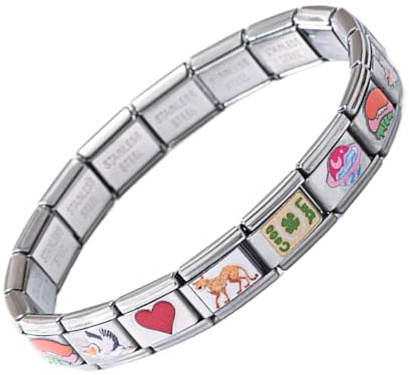 Générique Bracelets De Charme Italien Pour Femme | Bracelet Modulable en Acier Inoxydable | Accessoire Élégant de Bijouterie pour Banquet Rencontre Mariage Voyage Quotidien