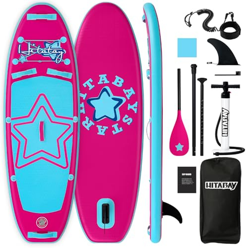 Tavola da Paddle per Bambini con Accessori per SUP, Resistente, Leggera, Design Stabile, Ampia Tavola Antiscivolo, 2,1m, 2,3m, 2,4 m, 2,9m, SUP Gonfiabile per Bambini e Ragazzi