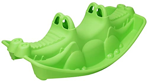 Ondis24 Krokodil Wippe für Kinder – robuste Kinderwippe für draußen, 3-Sitzer bis 150 kg – ergonomische Griffe, wetterfestes Kunststoff Wipp-Tier, Gartenspielzeug ab 2 Jahren, Outdoor Wippe