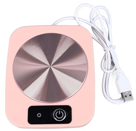 Buachois Scaldacaffè Portatile a Temperatura Costante 55°C con Alimentazione USB, Design Impermeabile Risparmio Energetico Leggero e Compatto per Ufficio Casa Viaggio (Rosea)