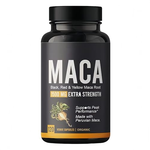 Polvere di radice di maca biologica - Nera, rossa e gialla - Maca peruviana gelatinizzata unisex, pura premium extra forte