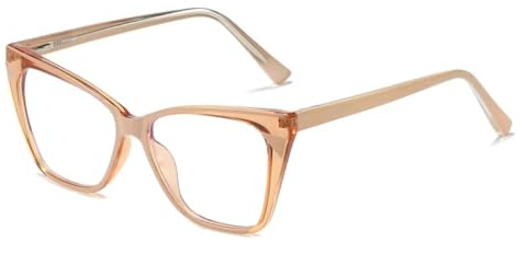 Tr90 Cat Eye-glasögon för kvinnor Moderiktiga, genomskinliga glasögon Retro-fjädrar för män
