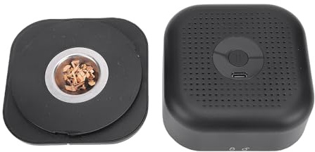 FTVOGUE Kit de Fumoir à Whisky électrique, Fumoir à Cocktail Rechargeable avec 6 Copeaux de Bois, Machine à Fumer à une Touche, Batterie 650 MAh, pour Whisky, Cocktails, café, Nourriture en (Fumeur