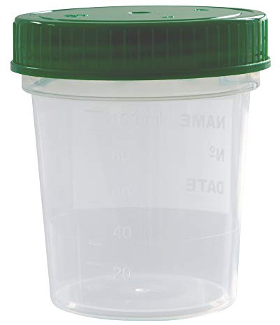 500 x Urinprobenbecher 100 ml mit grünem Schraubverschluss
