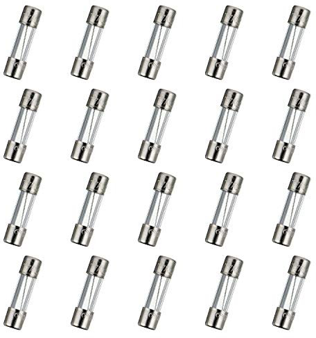 HUAREW T7AL250V 20 pezzi Fusibile di vetro ad azione lenta da 5x20mm 7A 250V Fusibile ritardato da 0,2 x 0,78 pollici