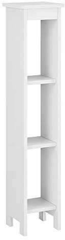 [en.casa] Standregal Arvika 80x17x17cm Nischenregal aus WPC Bücherregal 3 Ablagen Weiß