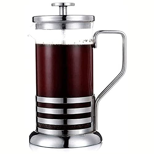 XIXIDIAN Pot de Presse française, Tasse de Filtre à café à la Main en Acier Inoxydable, la Conception de la Diversion de Bec, Verre Borosilicate épaissi, 800 ML