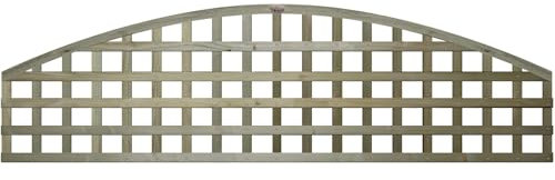 Premier Arch 6x1ft (W: 6ft x H: 1ft) Frameless Rough-Sawn Square Trellis Pressure-Treated Garden Panel with 60-70mm Privacy Squares Fence Topper/Wall Art Width 1828mm x Height: 300mm