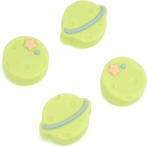 GeekShare Thumb Grip Caps Compatible with Nintendo Switch/OLED/Switch Lite,Soft Silicone Joystick Rocker Cover,4PCS (green)