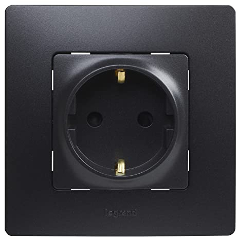 Legrand 396492 NL Steckdose 2P+T Monobloc, schwarz, einzeln