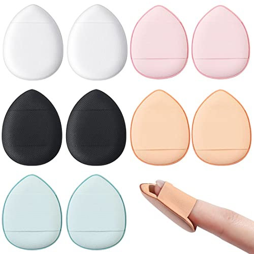 SJBAUTYO 10 Stück Mini-Schwämme Puderquaste Fingerquaste Dreieck Weiche Make-up Puderquaste für Mineralpuder Kosmetik Lose Puder Nass Trocken Foundation Weihnachten Kostüm Festival Beauty Tool