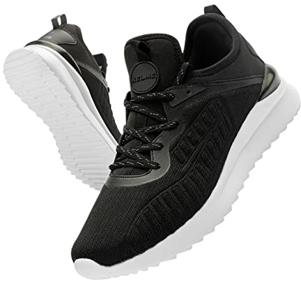 Mens Trainers Walking Running Workout Gym Athletic Fashion Sneakers Non Slip Lightweight Casual Sport Travel Shoes Black 9 UK
