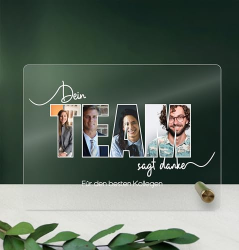 Team Geschenk - Foto Acryl Tafel - Personalisiertes Geschenk, Abschied Kollegin, Kollegin, Chef, Chefin, Kollegen, Büro Deko Bild, für Kolleginnen, Mitarbeiter, Büro Geschenke, Abschiedsgeschenk