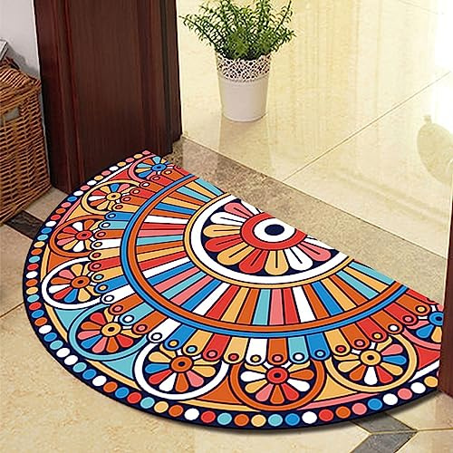 Guest Ruyunlai Semi Circle Funny Out Welcome Half Moon Kitchen Rugs Inside Door Mats Doormat Indoor Heavy Duty Non Slip Washable Large color circle 80x150cm