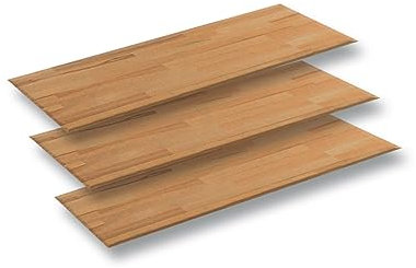 Schlafzimmer Massivholz 3 Einlegeböden Böden für Kleiderschrank Drehtürenschrank Schlafzimmerschrank Schrank Ablagefläche für 2 türigen Kleiderschrank in Wildeiche massiv, B/H/T: ca. 92/1,8/54 cm