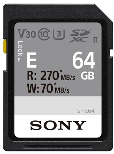 Sony SFE64A Speicherkarte 64 GB High-Speed SD-Karte | 4K Video, Profi-Fotografie