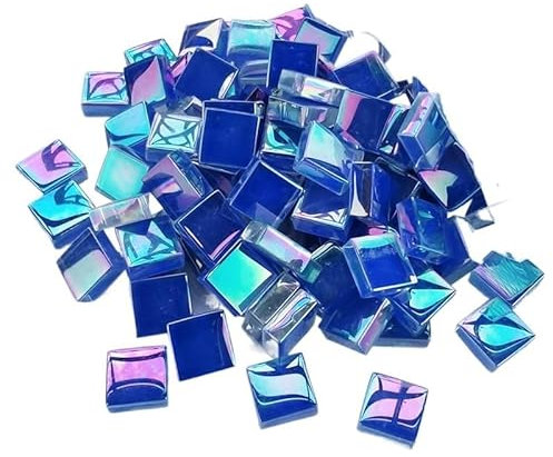 Mosaikfliesen 50PCS Platz Glas Schillernden Mosaik Steine ​​DIY Handgemachte Kinder Kreative Dekoration Zubehör Aufkleber Glasfliesen (Color : 5)