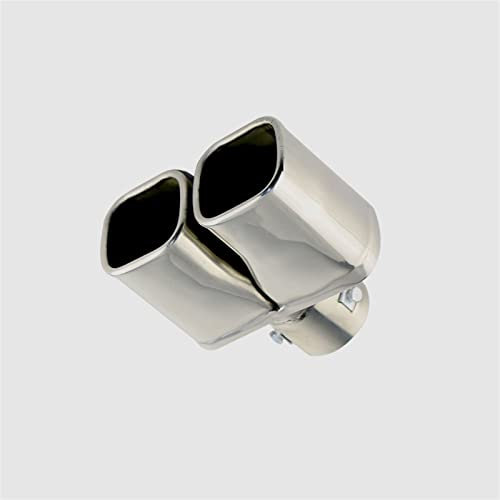 VIDOJI Auto Auspuffrohr 63mm Einlass 102mm Auslass Schwarz Edelstahl Rollrand Auspuff Endrohr Auspuff