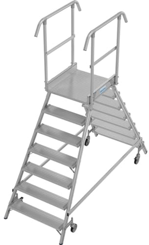 KRAUSE | Podestleiter | beidseitig begehbar | 2 x 7 Stufen