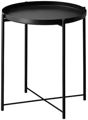 RAtsch Beistelltisch Metall-Beistelltisch Couchtisch Stilvoller klappbarer Tabletttisch Wetterbeständiger Outdoor-Beistelltisch Kleiner runder Beistelltisch Beistelltisch Einfache Montage (Farbe: S
