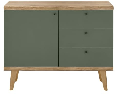 Sideboard Anrichte Kommode Esszimmer Wohnzimmer in Eiche mit grün Modern