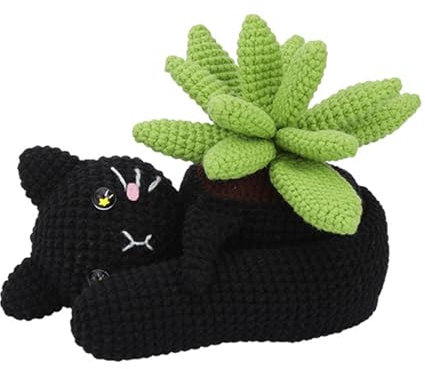 KLOVA Häkel- und Kaktus-Topfpflanzen-Sets für Anfänger mit Häkelnadel, Nadel, Strickmarker, Anleitung (evtl. nicht in deutscher Sprache), breite Anwendung, Häkelmaterialien