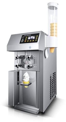 QHYEERRT Máquina Comercial para Hacer Helados Suaves De 1250W, Máquina para Hacer Helados De 12L/H, Máquina para Hacer Helados De Frutas con Función De Preenfriamiento