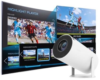 VAXI Shop Mini Proyector Portátil TV con Android 11, Proyector 4k 1080P Full HD Soporte 200ANSI 8000L, Videoproyector WiFi 5G BT 5.0, Cine Proyector 270 ° Se Puede Girar para TV Stick, HDMI/US
