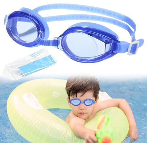 Gafas de natación para niños，Gafas de natación para niños con lente antivaho，Gafas de natación de silicona suave，Gafas de natación para niños y niñas，Set con tapones para los oídos