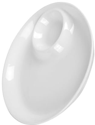 Hoement Ceramic Dinner Plate and Dessert Serving Dish 9-inch White Porcelain Tableware for Sushi Snacks and Dipping Sauce Serving, Suitable for Restaurant and Home Use