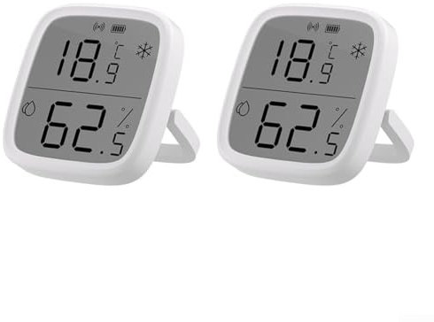 Für Smart Home Temperatur- und Luftfeuchtigkeitsmonitor mit Zigbee-Technologie für Alexa und Google (2 Stück)